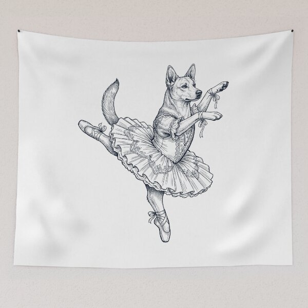 Item preview, Vintage Carolina Dog Ballet Dancer Ballerina Dog Lover designed and sold by dian-rody-crest.