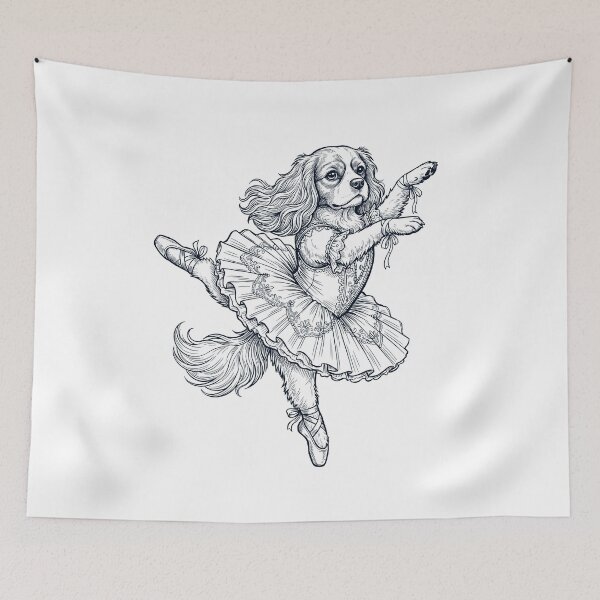 Item preview, Vintage Cavalier King Charles Spaniel Ballet Dancer Ballerina Dog Lover designed and sold by dian-rody-crest.