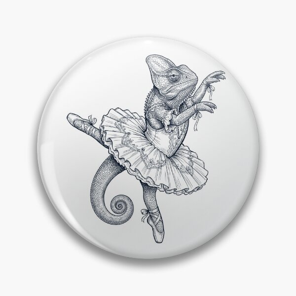Item preview, Vintage Chameleon Ballet Dancer Ballerina Animal Lover designed and sold by dian-rody-crest.