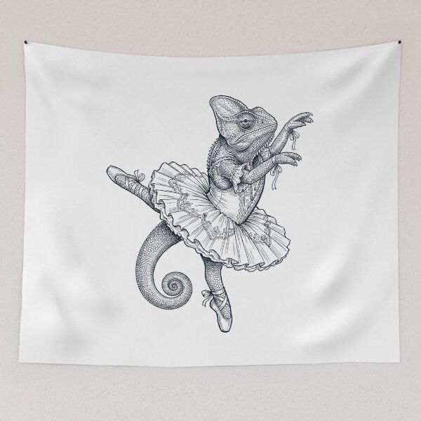 Item preview, Vintage Chameleon Ballet Dancer Ballerina Animal Lover designed and sold by dian-rody-crest.
