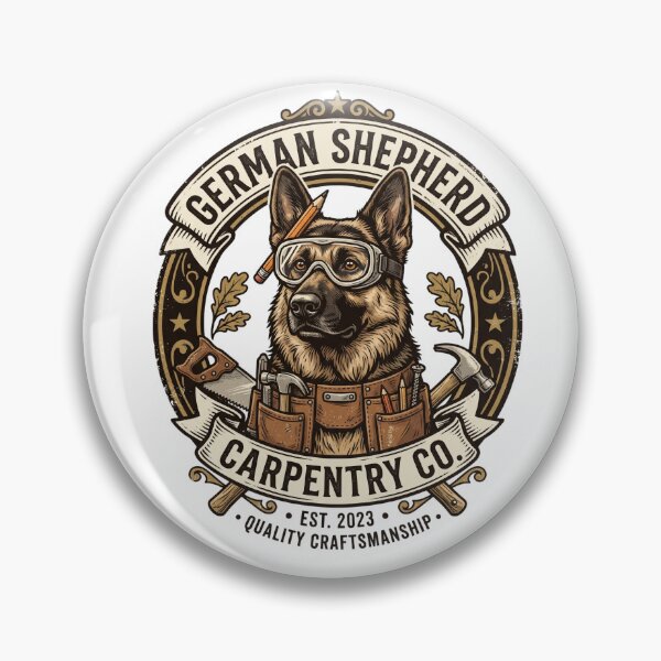 Item preview, German Shepherd Carpentry Co Woodworking Handyman Dog designed and sold by PictoVibe.
