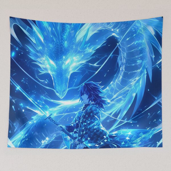 Item preview, Giyu Tomioka Demon Slayer Celestial Water Dragon designed and sold by PMartistStudio.