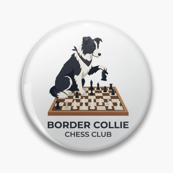 Item preview, Border Collie Chess Club Smart Strategy Dog designed and sold by PictoVibe.