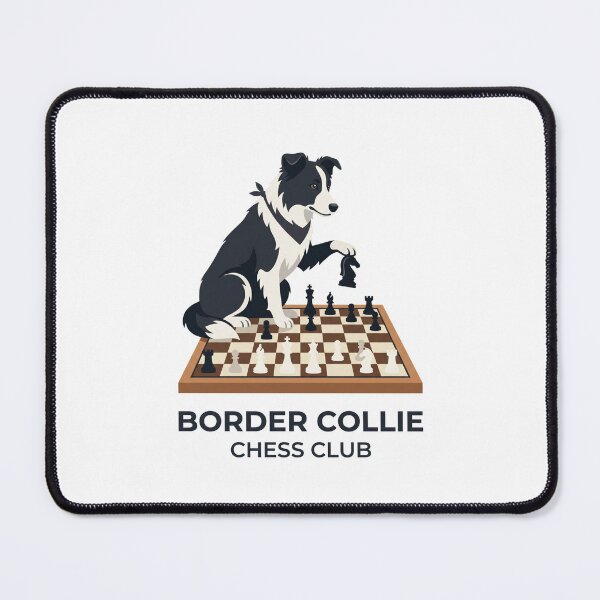 Item preview, Border Collie Chess Club Smart Strategy Dog designed and sold by PictoVibe.