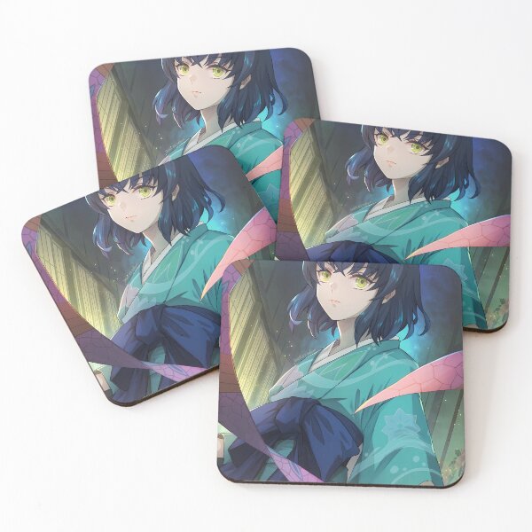 Item preview, Inosuke Hashibira Demon Slayer Teal Night Kimono Portrait designed and sold by PMartistStudio.