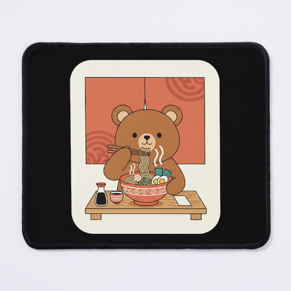 Item preview, Cute Bear Eating Noodles in Cozy Japanese-Inspired Dining designed and sold by JordynLadukeg65.