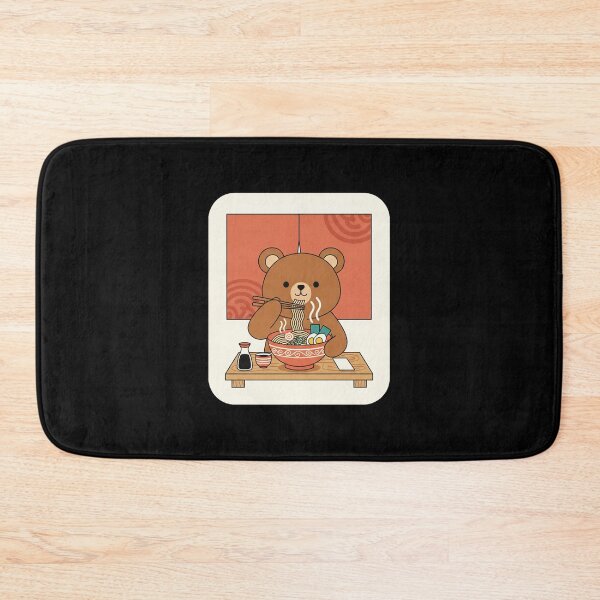Item preview, Cute Bear Eating Noodles in Cozy Japanese-Inspired Dining designed and sold by JordynLadukeg65.
