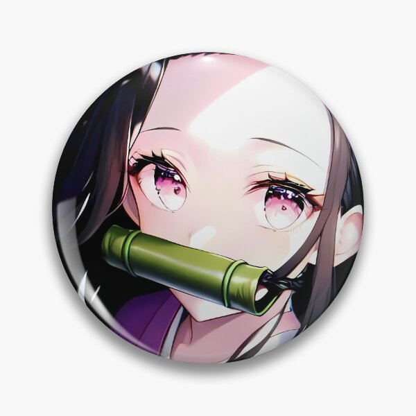 Item preview, Nezuko Kamado Demon Slayer Pink Kimono Bamboo Sparkle Portrait designed and sold by PMartistStudio.