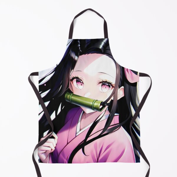 Item preview, Nezuko Kamado Demon Slayer Pink Kimono Bamboo Sparkle Portrait designed and sold by PMartistStudio.