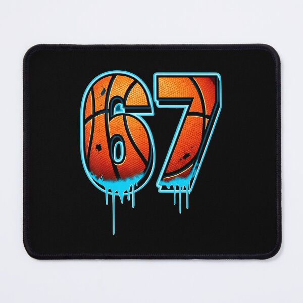 Item preview, 67 Basketball Drip Number With Neon Street Court Style designed and sold by allistermariam.