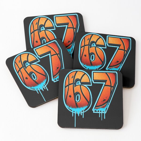 Item preview, 67 Basketball Drip Number With Neon Street Court Style designed and sold by allistermariam.