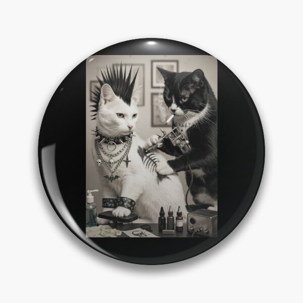 Item preview, Punk Cat Tattooed Funny Meme designed and sold by studio-ssaam.