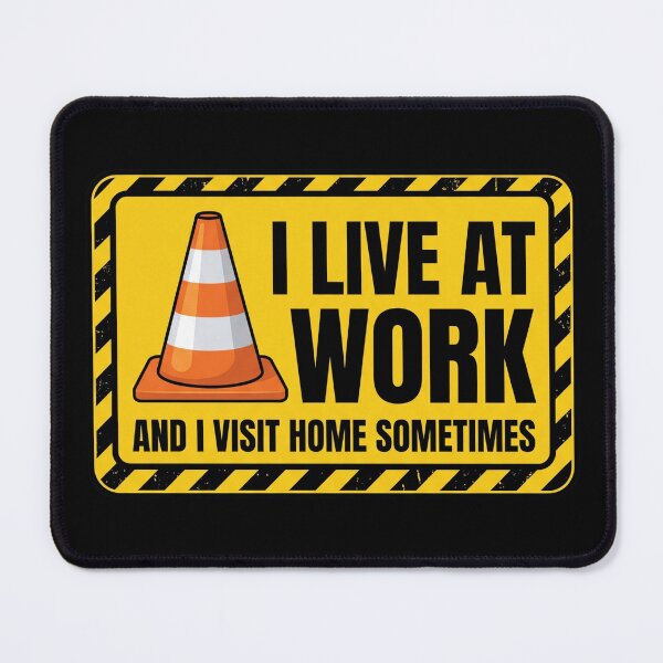 Item preview, I Live At Work And I Visit Home Sometimes - Funny Construction Worker designed and sold by dudelinart.