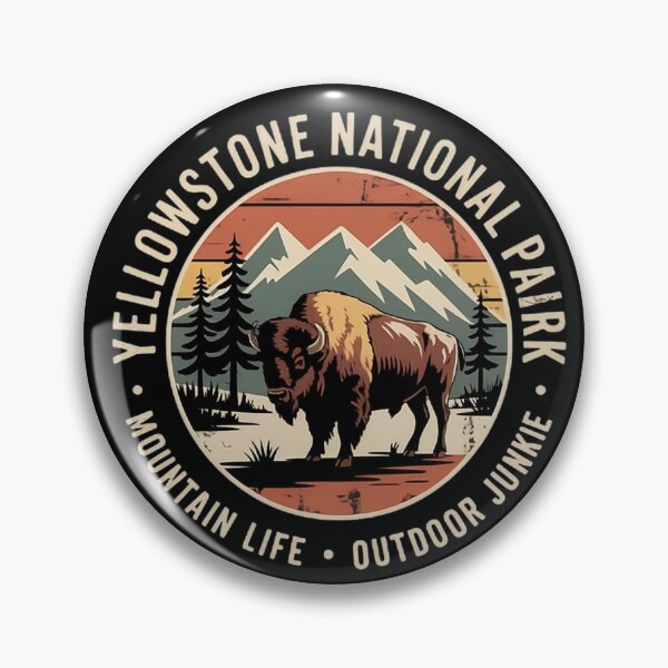 Item preview, Yellowstone National Park Bison – Vintage Mountain Outdoor Adventure designed and sold by Zizo-DR44.