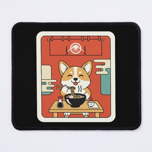 Item preview, Happy Corgi Enjoying Ramen in Cozy Kawaii Noodle Shop designed and sold by JordynLadukeg65.