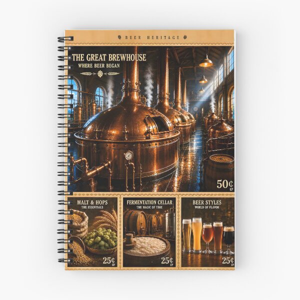 Item preview, Food heritage collection--Vintage Beer Brewhouse Stamp Art Print designed and sold by Easternpantry.