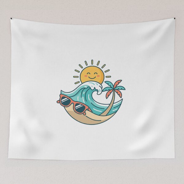 Item preview, Happy Tropical Summer Wave and Smiling Sun designed and sold by NileNova.