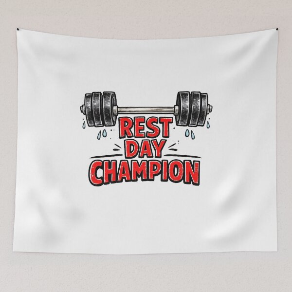 Item preview, Rest Day Champion Funny Gym Workout Weightlifting designed and sold by Digistore1221.