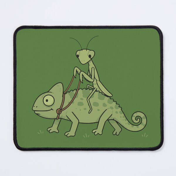 Item preview, Praying Mantis Riding a Chameleon Cute Nature designed and sold by pixiedustpaint.