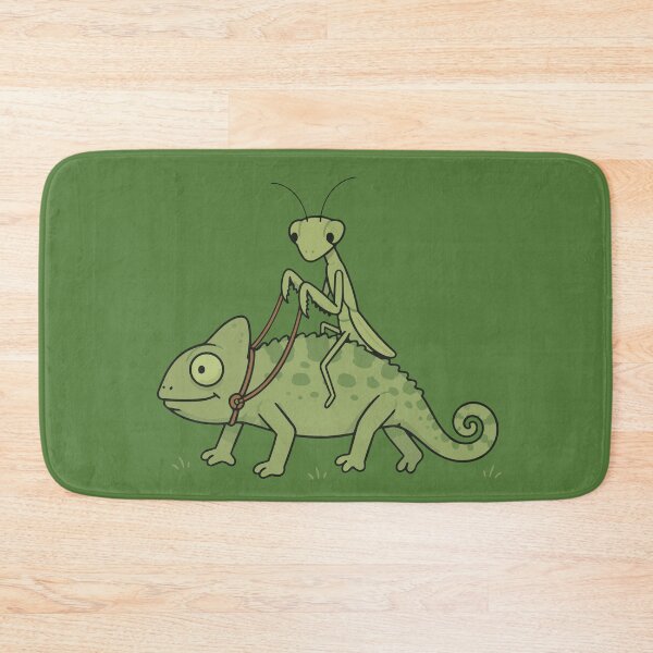 Item preview, Praying Mantis Riding a Chameleon Cute Nature designed and sold by pixiedustpaint.