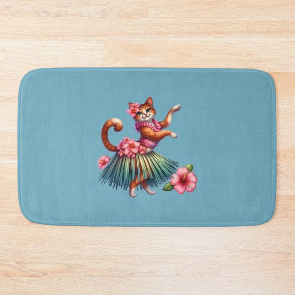 Item preview, Tropical Hibiscus Hula Cat designed and sold by CAutumnTrapp.