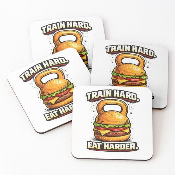 Item preview, Train Hard Eat Harder Funny Gym Burger Weightlifting designed and sold by Digistore1221.