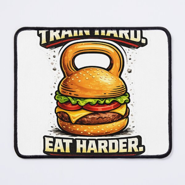 Item preview, Train Hard Eat Harder Funny Gym Burger Weightlifting designed and sold by Digistore1221.