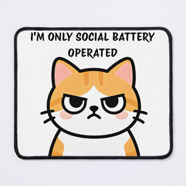 Item preview, Social Battery Operated Cat designed and sold by CodeDragon Designs.