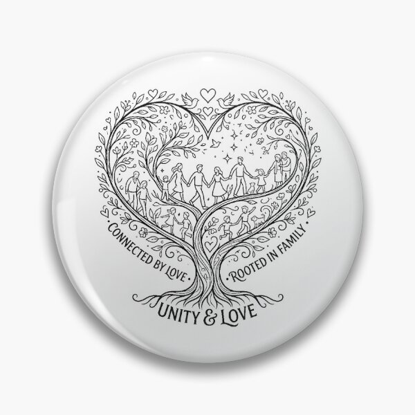 Item preview, Elegant Heart-Shaped Family Tree Line Art designed and sold by Ponsak.