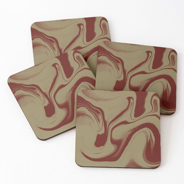 Aperçu de l'œuvre Deep Espresso and Crimson Liquid Marble créée et vendue par CaramelCo.