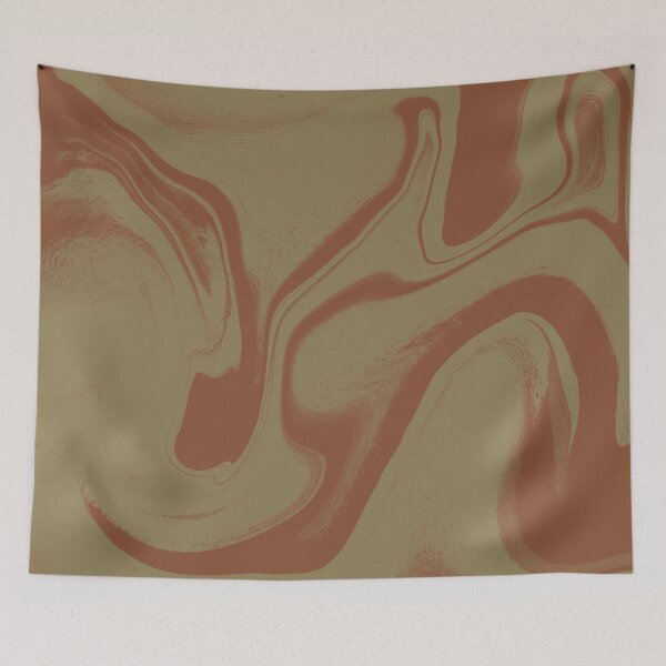 Item preview, Golden Sand and Terracotta Fluid Waves designed and sold by CaramelCo.