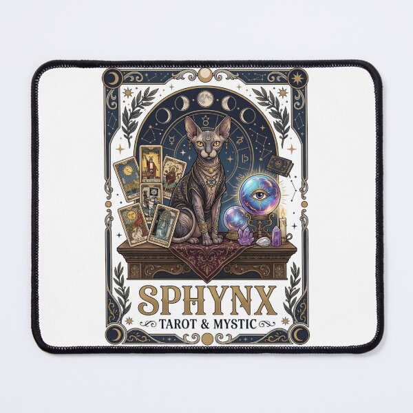 Item preview, Sphynx Tarot Mystic Witchy Fortune Teller Cat designed and sold by PictoVibe.