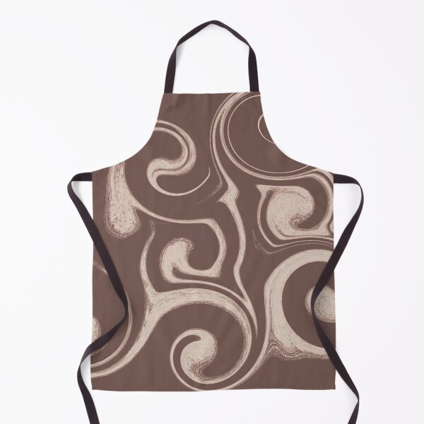 Aperçu de l'œuvre Chocolat Brown Liquid Marble and Cream Volutes Pattern créée et vendue par CaramelCo.