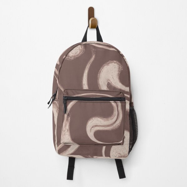 Item preview, Chocolate Brown Liquid Marble and Cream Scrolls Pattern designed and sold by CaramelCo.