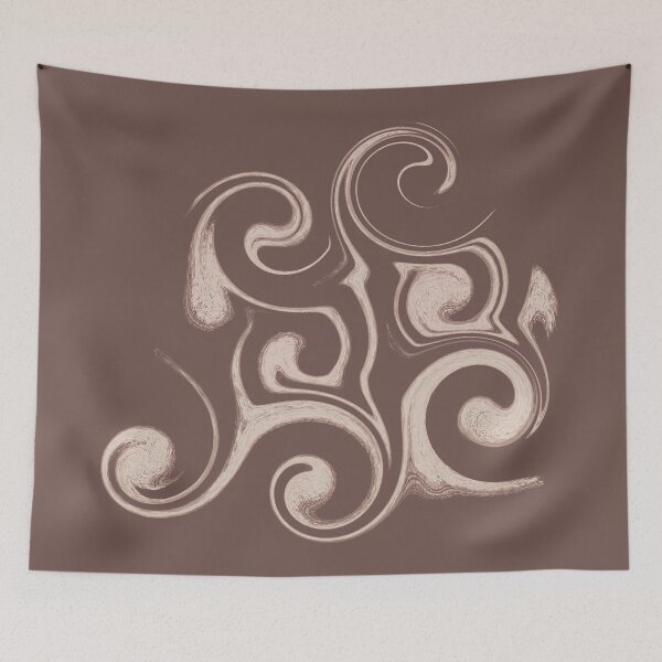 Item preview, Chocolate Brown Liquid Marble and Cream Scrolls Pattern designed and sold by CaramelCo.