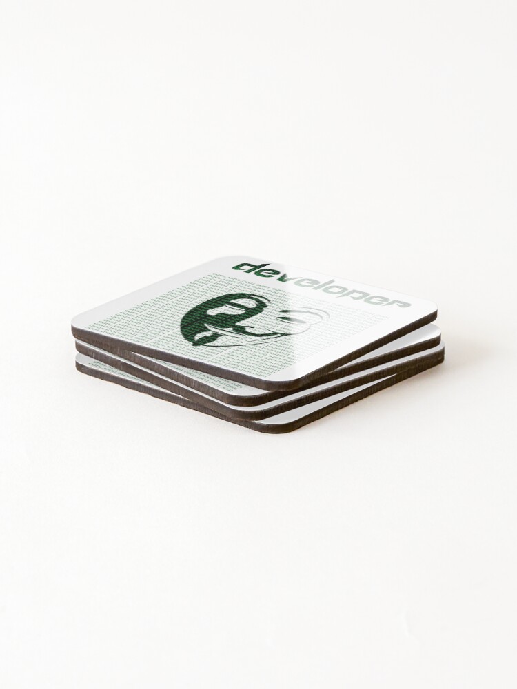 Thumbnail 4 of 5, Coasters (Set of 4), Retro Hacker Matrix Binary Code Software Developer Tech Gift designed and sold by ThiagoSDantas.