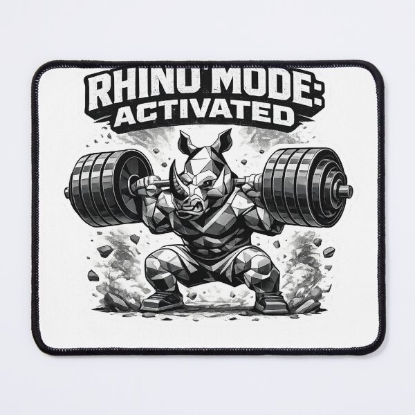 Item preview, Rhino Mode Activated Funny Gym Beast Weightlifting designed and sold by Digistore1221.