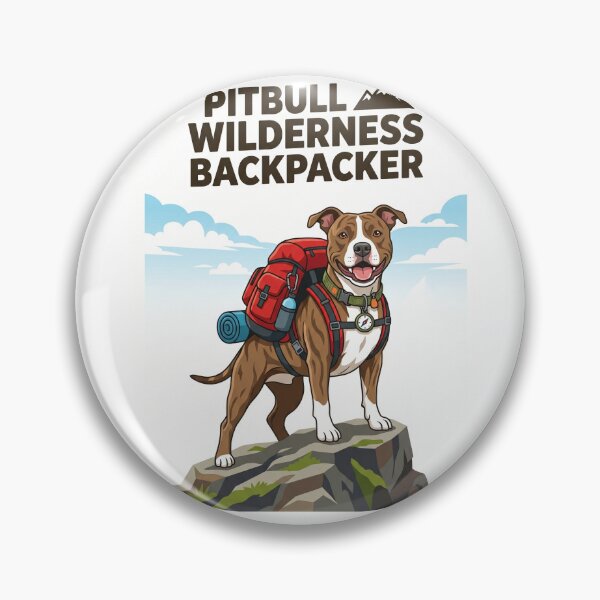 Item preview, Pitbull Wilderness Backpacker Hiking Camping Dog designed and sold by PictoVibe.