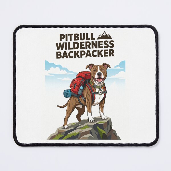 Item preview, Pitbull Wilderness Backpacker Hiking Camping Dog designed and sold by PictoVibe.