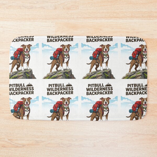 Item preview, Pitbull Wilderness Backpacker Hiking Camping Dog designed and sold by PictoVibe.