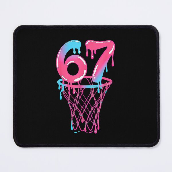 Item preview, 67 Basketball Drip Number with Retro Neon Hoop Style designed and sold by allistermariam.