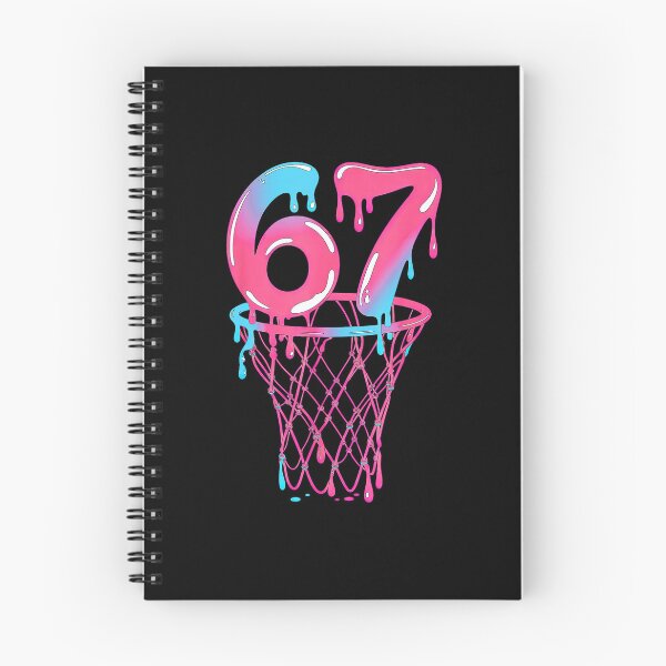 Item preview, 67 Basketball Drip Number with Retro Neon Hoop Style designed and sold by allistermariam.