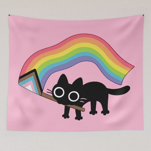 Item preview, Cat with pride flag designed and sold by YChangShop.