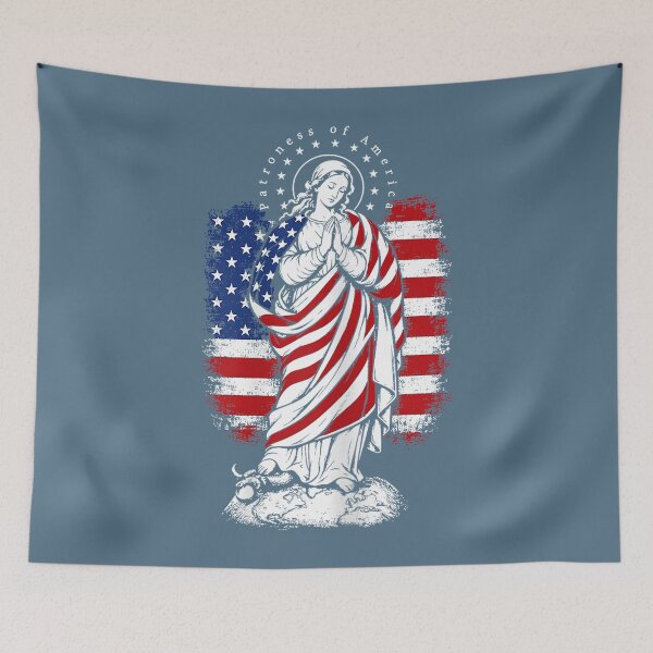 Item preview, Patroness of The USA Blessed Virgin Mary Catholic Art designed and sold by miuukiuu.