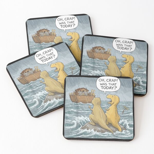 Item preview, Funny Dinosaur Noah's Ark Oh Crap Was That Today Extinction Cartoon designed and sold by haitrieuic96.