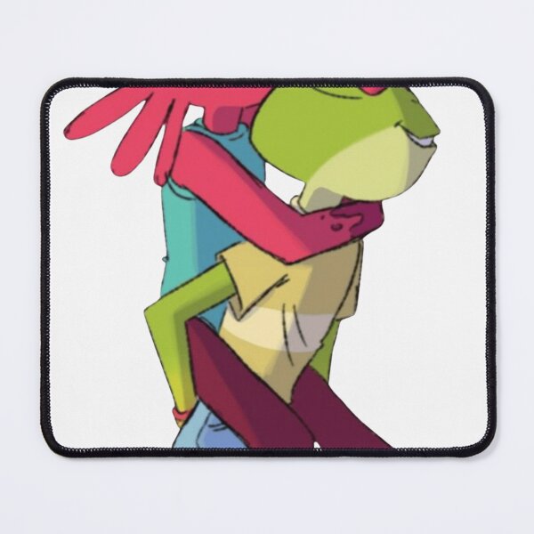 Item preview, Whimsical Frog and Axolotl Best Friends Cartoon Art designed and sold by FrogBox-Studio.