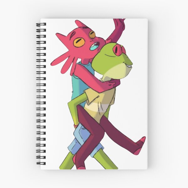Item preview, Whimsical Frog and Axolotl Best Friends Cartoon Art designed and sold by FrogBox-Studio.