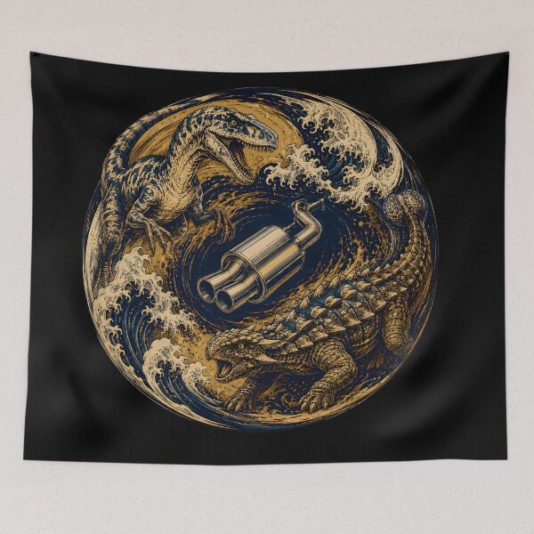 Item preview, Ancient Croc Exhaust — Dark Ukiyo-e Circle Art designed and sold by PreeCha Art & Co..
