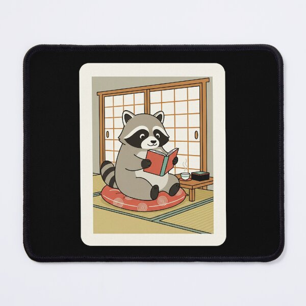 Item preview, Cozy Reading Raccoon In Traditional Japanese Room designed and sold by JordynLadukeg65.
