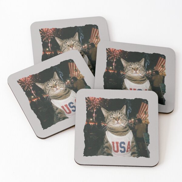 Item preview, July 4th Patriotic Cat Smoking Cigarette 250 Years Cat Lover designed and sold by mjohnson9.